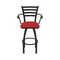 Holland Bar Stool Co Jackie with Arms 30 in. Swivel Bar Stool with Black Wrinkle Finish and Canter Red Seat 415 - alternate 10